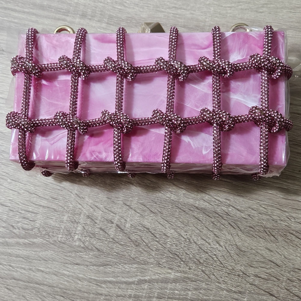 Marble Evening Clutch  Party Versaile  Rhinestone Purse